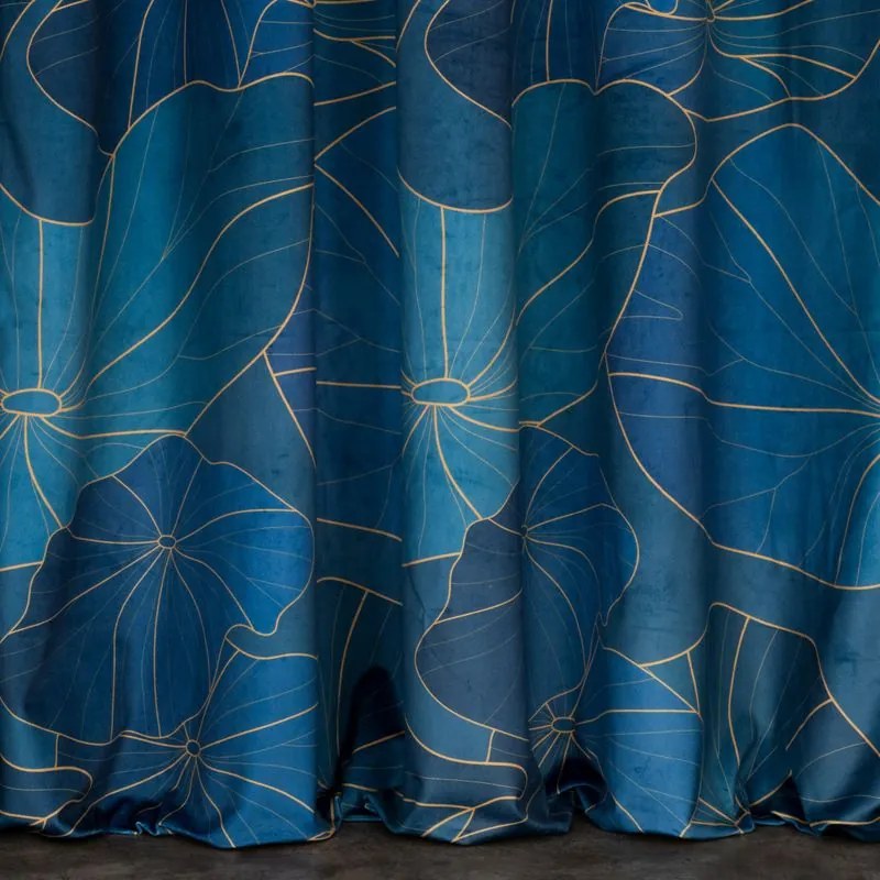 ZÁVES/LIMITED COLLECTION/LOTOS2/ 140X270 RIAS.PÁSKA TYRKYSOVÁ/ZLATÁ