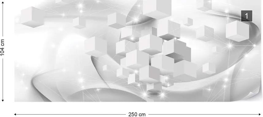 Fototapeta GLIX - 3D Cubes Sparkles + lepidlo ZADARMO Vliesová tapeta  - 250x104 cm
