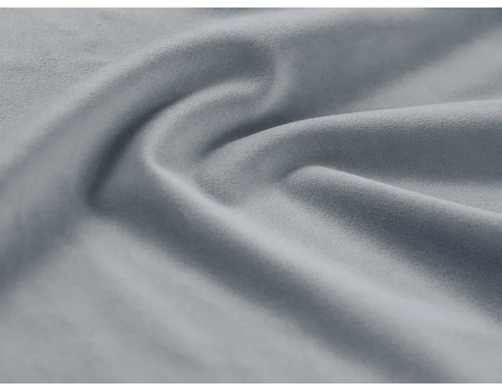 Svetlomodrá zamatová rozkladacia/s úložným priestorom rohová pohovka (ľavý roh/do "U") Kyoto – Cosmopolitan Design