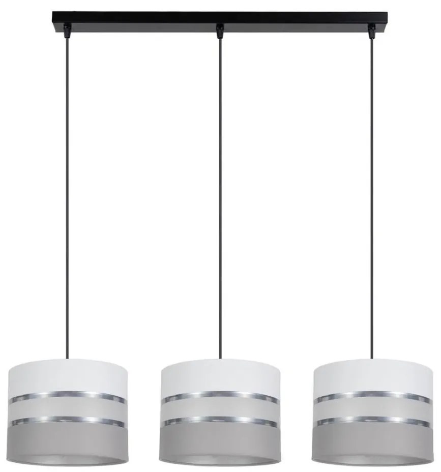 Luster na lanku CORAL 3xE27/60W/230V biela/šedá