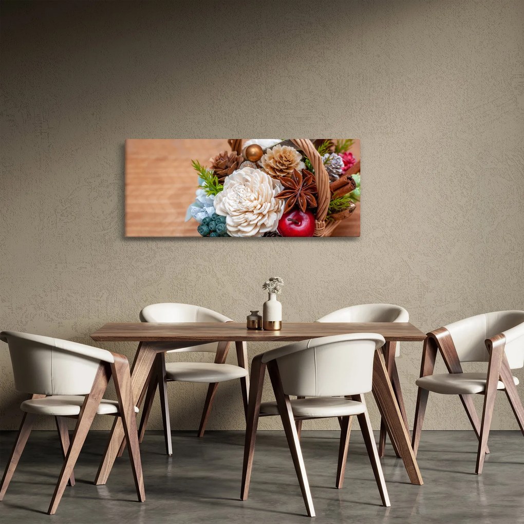 Obraz prúteného koša (120x50 cm)