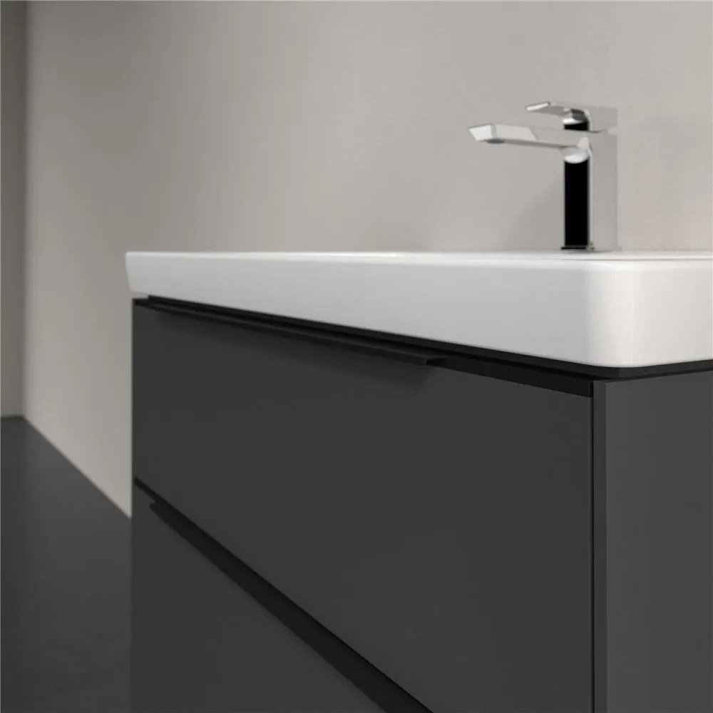 VILLEROY &amp; BOCH Subway 3.0 závesná skrinka pod umývadlo, 2 zásuvky, s LED osvetlením, 772 x 478 x 429 mm, Graphite, C574L1VR