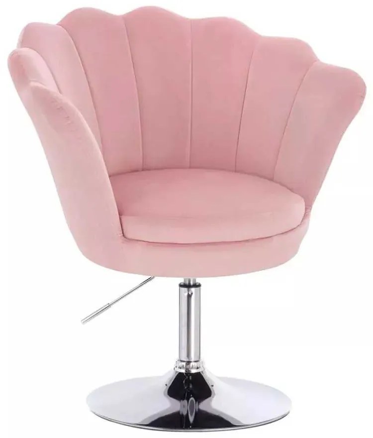 LuxuryForm DESIGN Kreslo FREY VELUR na striebornom tanieri - ružové