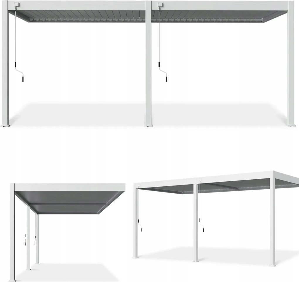 Nástenná hliníková pergola Elegance Wall 3x6 na terasu Gutroof, biela