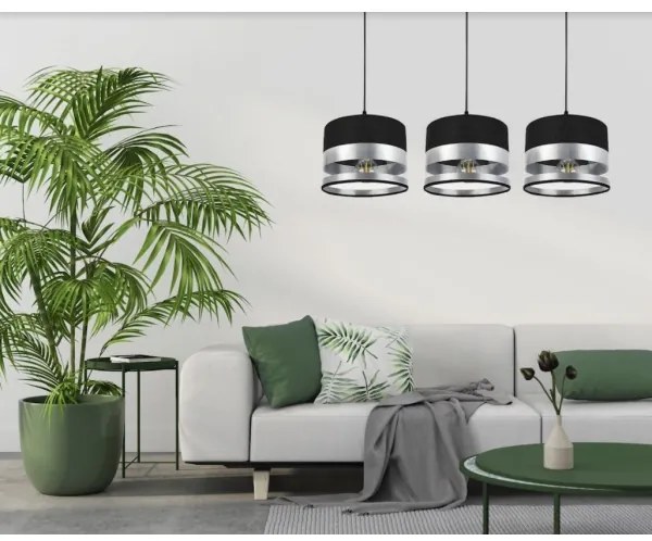 Luster na lanku MILO 3xE27/60W/230V strieborná/čierna
