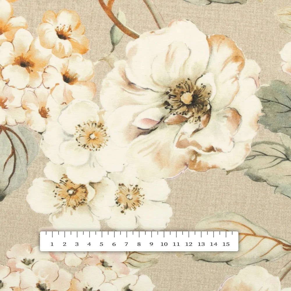 Biante Dekoračný oválny obrus PML-106 Maľované kvety na béžovom 140x200 cm