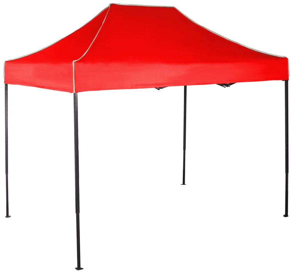 Rýchlorozkladací nožnicový stan 2x3m - oceľový, Červená, Bez bočných plachiet
