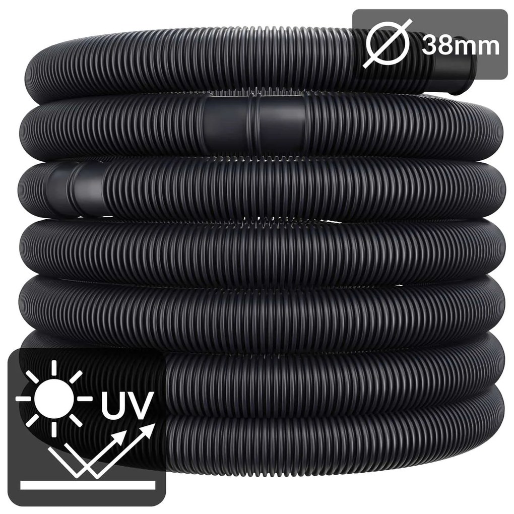InternetovaZahrada Bazénová hadica Ø38 mm x 6 m - čierna