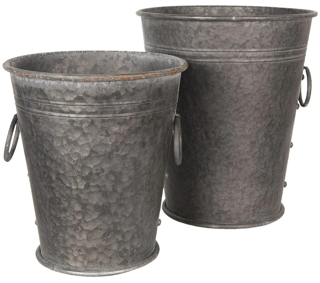 2ks dekoračné plechové vedrá - Ø 37 * 42/32 * 35 cm