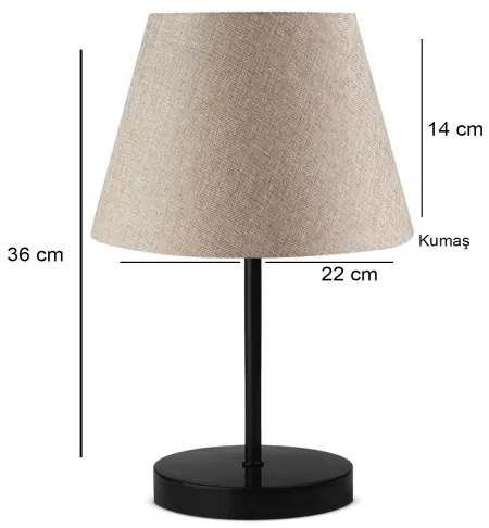 Stolná lampa AYD 1xE27/40W/230V béžová/čierna