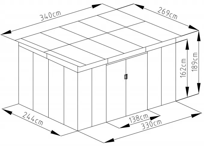 G21 Záhradný domček G21 GRAH 915 - 340 x 269 cm, antracitový