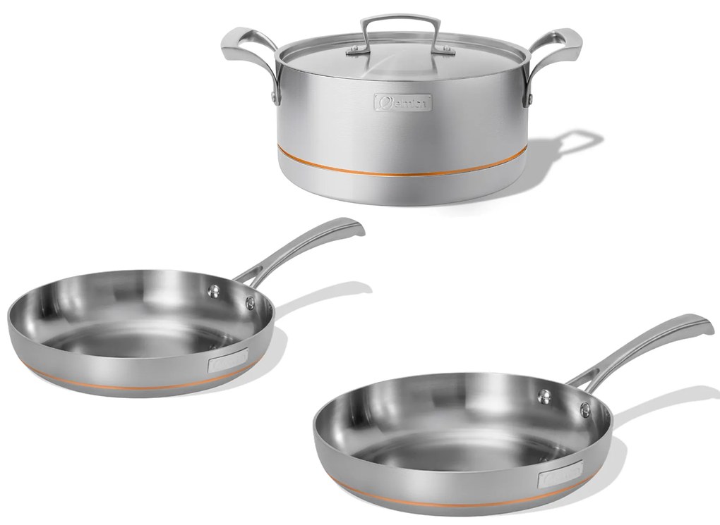 Elmich Súprava päťvrstvového nerezového riadu Penta Copper 3 ks