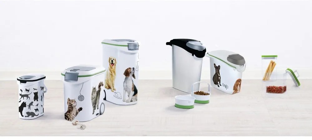 Biely kontajner na krmivo Curver, 23 l