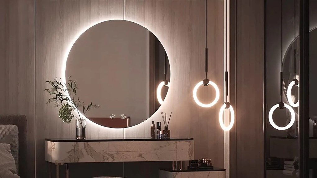 Okrúhle dotykové zrkadlo s LED osvetlením HZJ090 70 cm