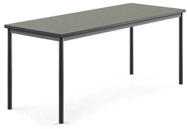 Stôl SONITUS, 1800x700x720 mm, linoleum - tmavošedá, antracit