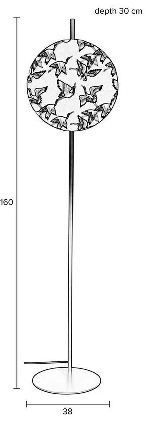 Čierna stojacia lampa s textilným tienidlom (výška 158 cm) Jaylee – White Label