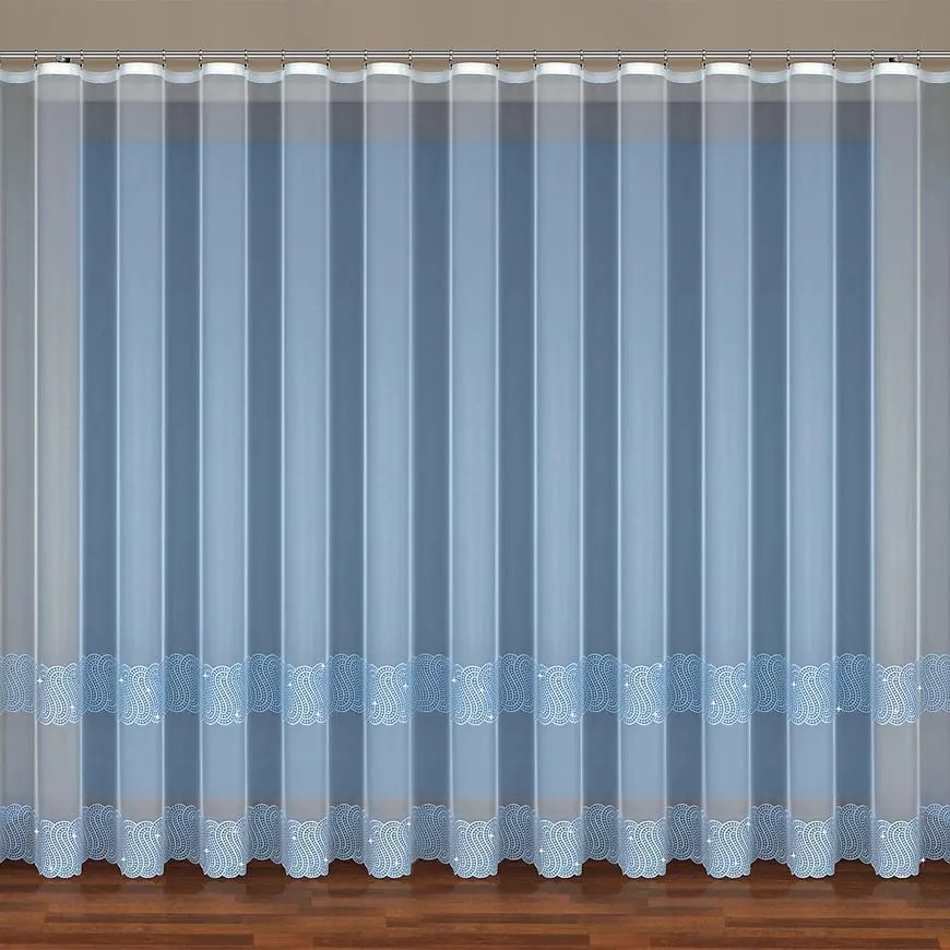 Vyšívaná záclona 96329 biela/280. Tovar na mieru