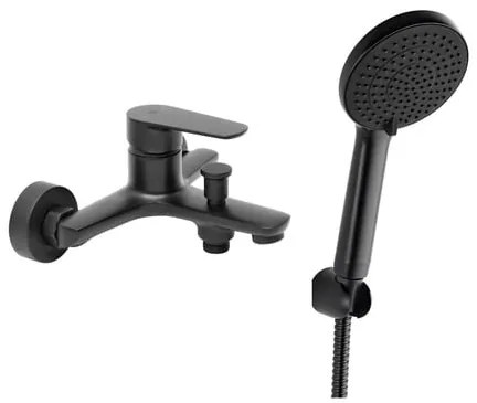 Vaňová batéria SAT Mood s vaňovým setom 150 mm čierna matná SATBSMOOD222CSET1