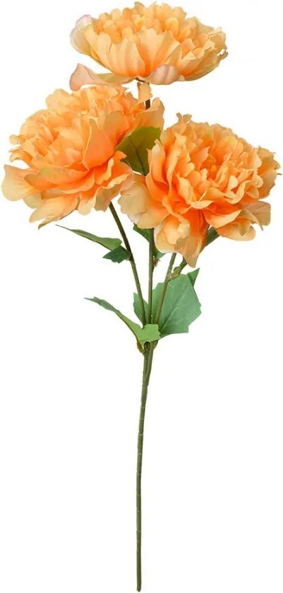 Umelá kvetina chryzantéma s oranžovými kvetmi - 15*10*61 cm