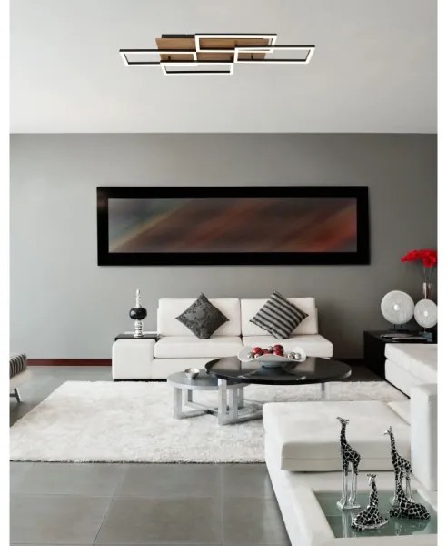 Globo 67359-40 -LED stmievateľné stropné svietidlo JEFFRY 40W/230V 32,5x87,5 cm hnedá/čierna+DO