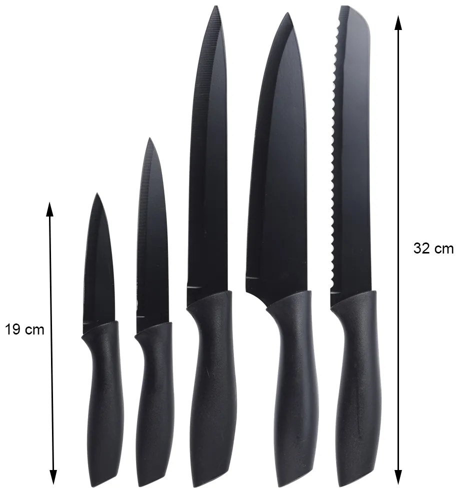 Kuchynský nôž Black sada 5ks