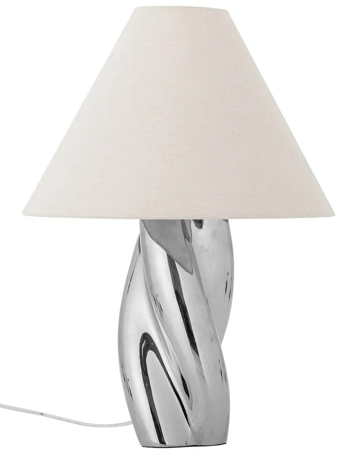 Stolová lampa v striebornej farbe s textilným tienidlom (výška 49 cm) Silva – Bloomingville
