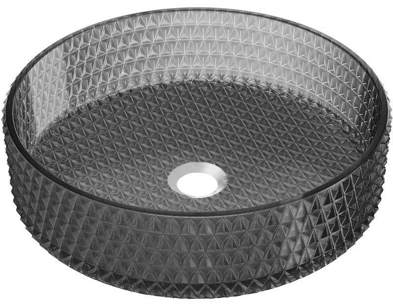 Mexen Aura, sklenené umývadlo na dosku, 39 x 39 cm, čierna, 24013970