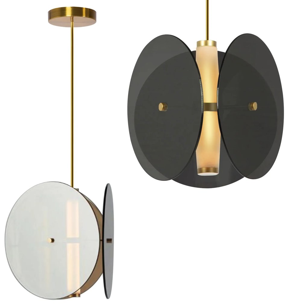 Toolight Toolight, LED stropné svietidlo APP1675-CP, šedá-zlatá lesklá, OSW-06406