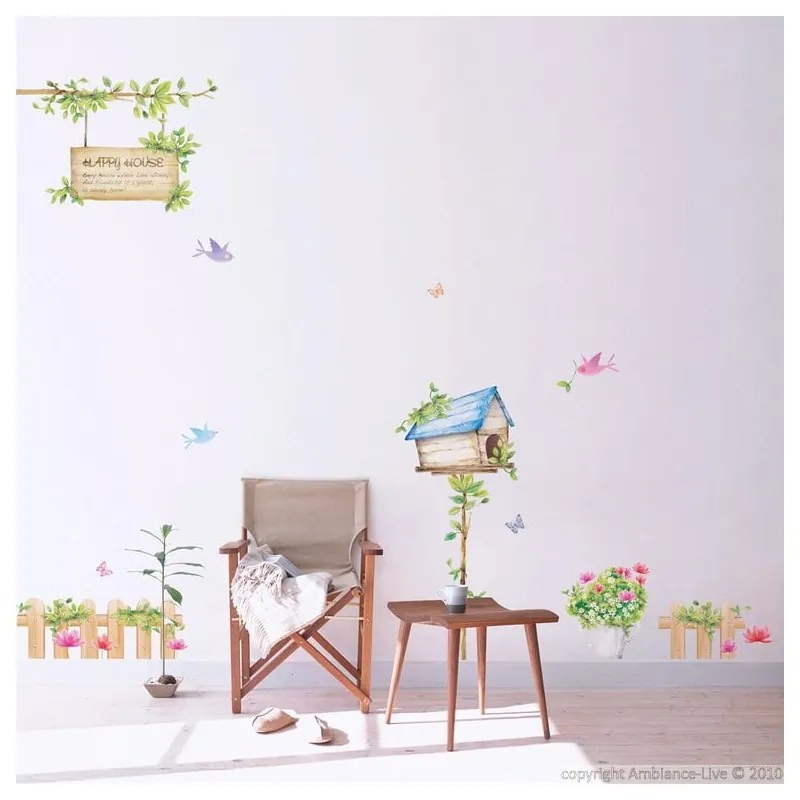 Sada samolepiek Ambiance Happy House, 42 × 30 cm