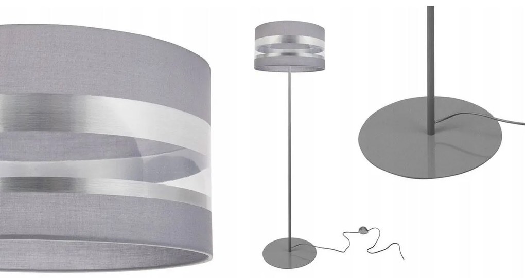 Stojacia lampa Intense Chrome, 1x textilné tienidlo (výber zo 6 farieb), (výber z 3 farieb konštrukcie), (fi 35cm), o