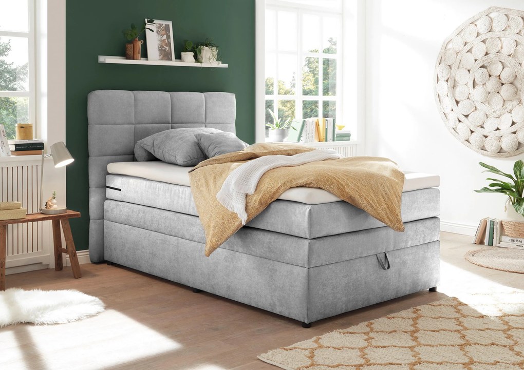 XXXLutz BOXSPRINGOVÁ POSTEĽ, 120/200 cm, strieborná MID.YOU - Online Only spálne - 002220032504