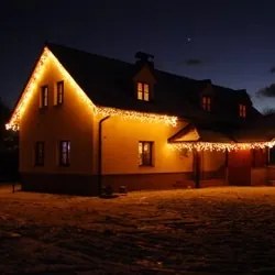 DECOLED LED svetlá vo forme rampúchov 3×0,5 m, teplá biela, 114 LED diód, IP67, biely kábel