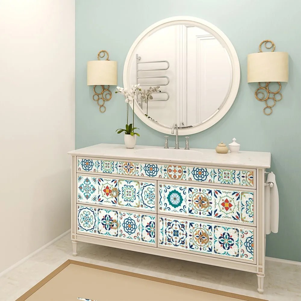 Sada 60 samolepiek na nábytok Ambiance Neo, 10 × 10 cm