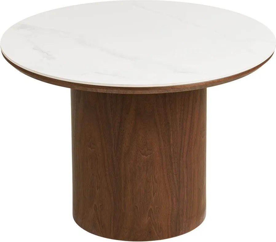 Okrúhly konferenčný stolík s keramickou doskou v tmavo prírodnej farbe ø 60 cm Noli – House Nordic