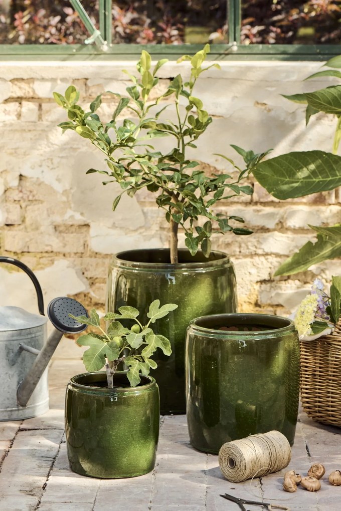 Ib Laursen Keramický obal na květiny Saigon Olive Green L