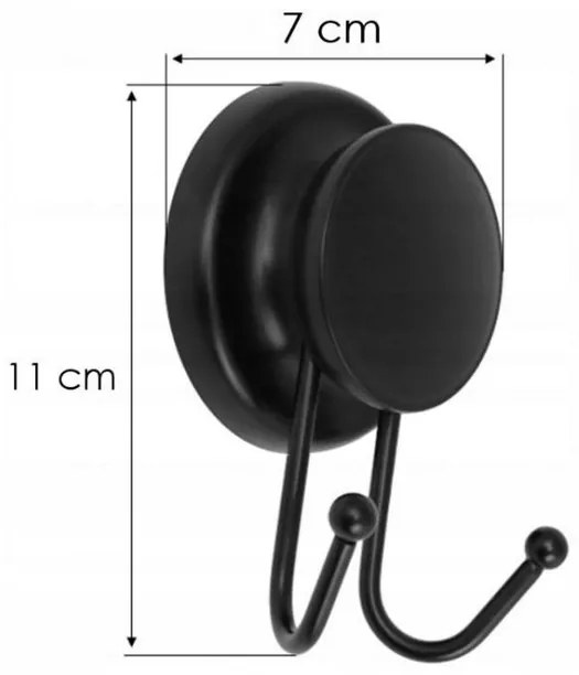 Vešiak do kúpeľne s prísavkou - čierny