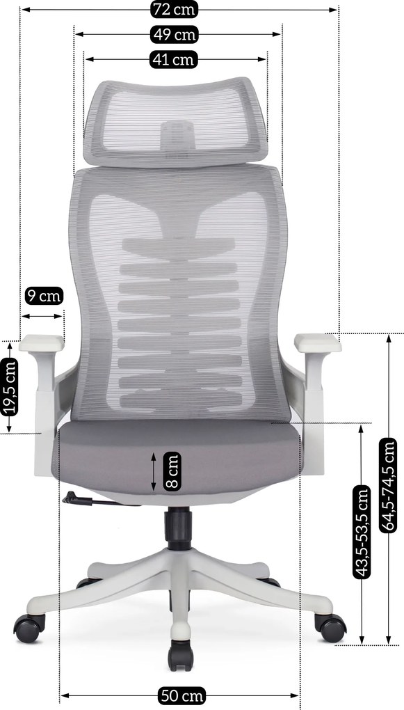 PROXIMA.store - Dizajnové kancelárske kreslo CARET FARBA: sivá