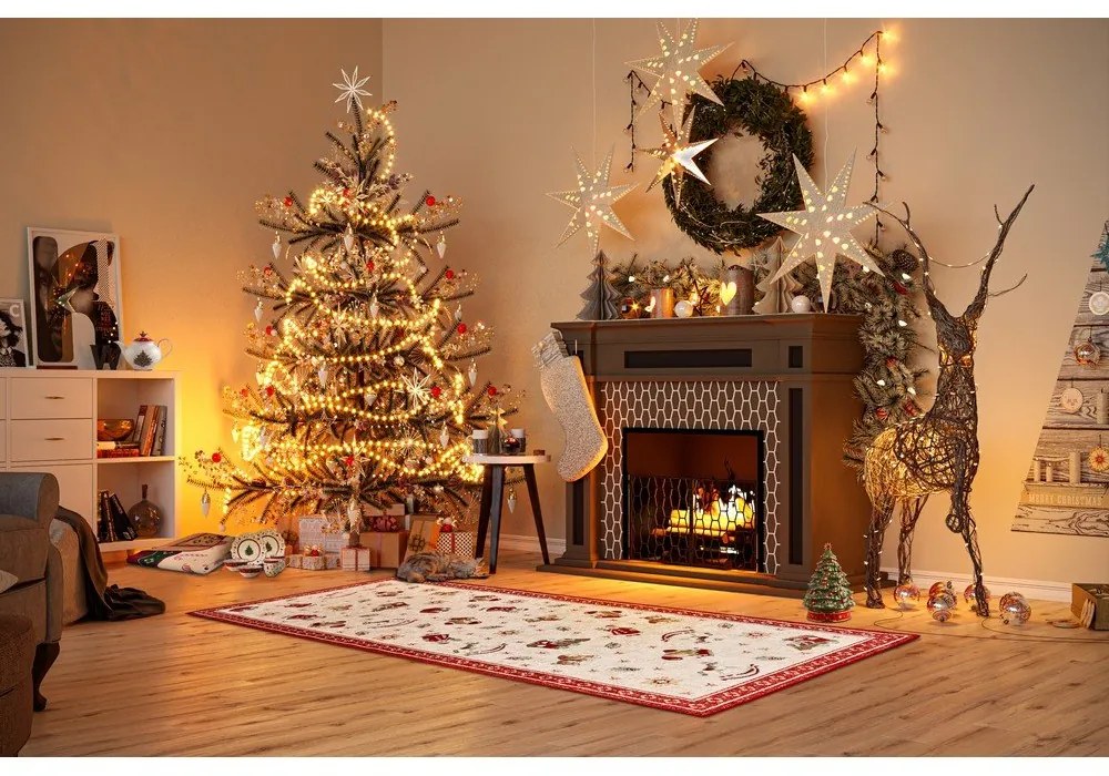 Červený behúň s vianočným motívom s prímesou bavlny 80x200 cm Toy's Delight Red Christmas – Villeroy&amp;Boch