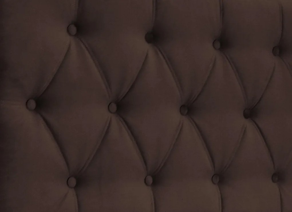 Posteľ Amy 180x200 cm, tmavo hnedá látka