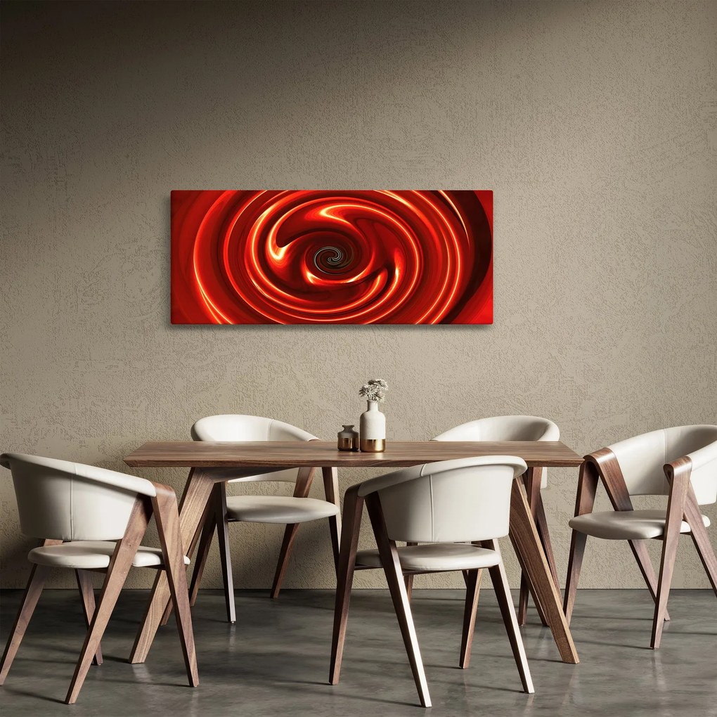Abstraktný obraz - červená špirála (120x50 cm)