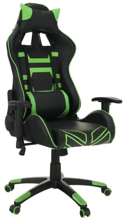 Komfortné kancelárske/herné kreslo v čierno-zelenej farbe