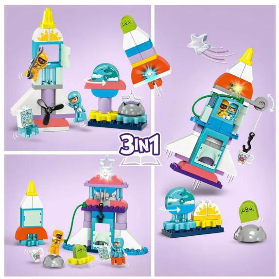 Lego® Duplo® 10422 Vesmírne dobrodružstvo s raketoplánom 3 v 1 (100378799)