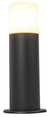 Stojaca vonkajšia lampa čierna s opálovým tienidlom bielym 30 cm IP44 - Odense