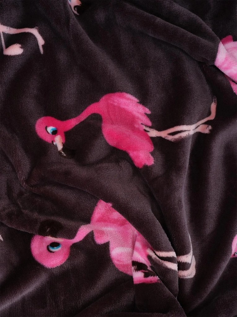 Obliečka na vankúš mikroplyš 70 × 90 cm – Flamingos