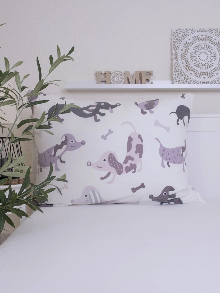 Bavlnená obliečka na vankúš Renforcé 70 × 90 cm - Psíkovia