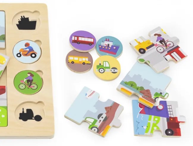Puzzle súprava Viga 44742 - dopravné prostriedky