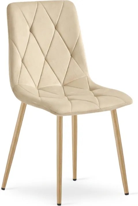 Krémová zamatová stolička LIBRA BUTTER CREAM