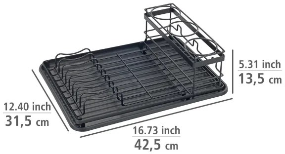 WENKO 54798100 - Odkvapkávač na riad AMY 42,5x31,5 cm čierny