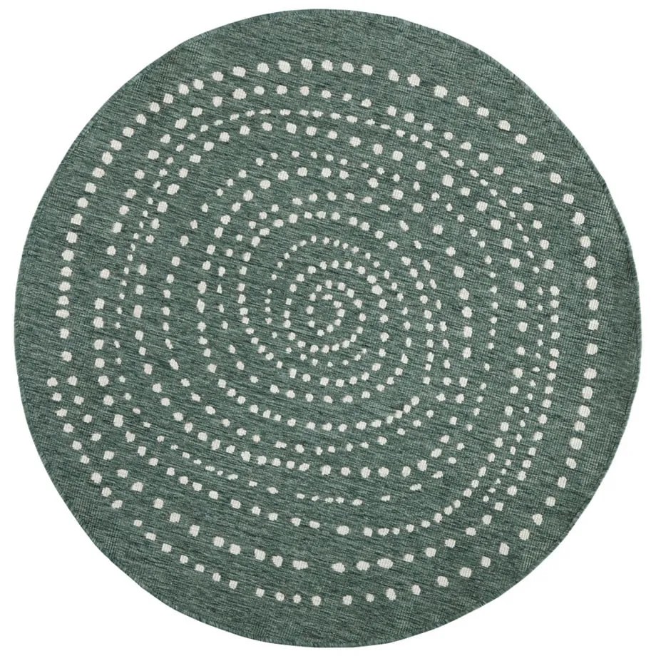 Zelený okrúhly obojstranný vonkajší koberec Bougari Bali, Ø 140 cm