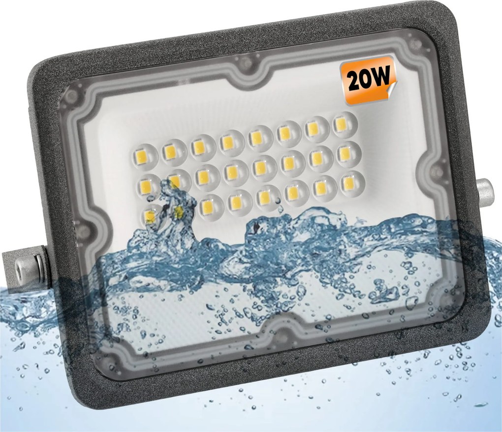 BERGE LED reflektor 20W - vodeodolný - neutrálna biela